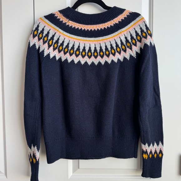 Boden Navy Fair Isle Wool & Alpaca Blend Sweater - Picture 3 of 6